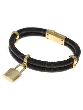 Louis Vuitton Monogram Bracelet Gold Brown